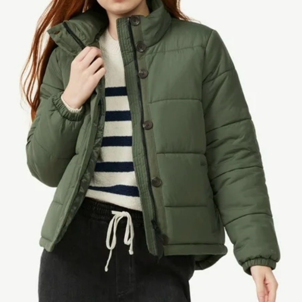 Free Assembly Green Women's Puffer Jacket XXXL